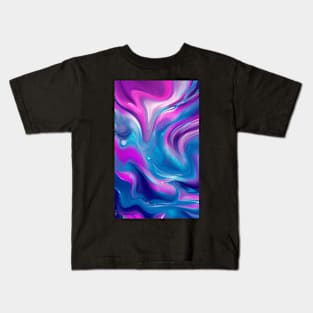 Cool blue abstract pattern Kids T-Shirt